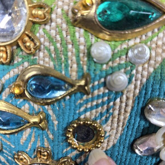 1966 Enid Collins Texas Sea Garden Jeweled Bag Vintage Tote Purse Fish Coastal - Picture 14 of 14
